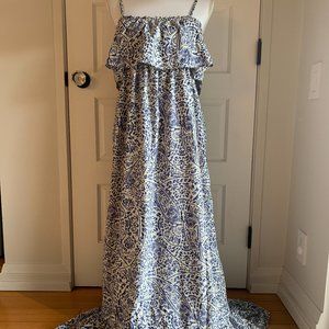 Blue and White Motherhood Maternity M EUC